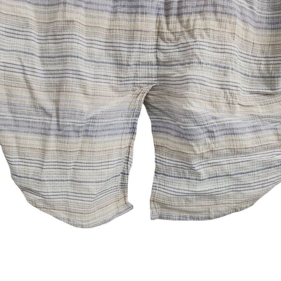 Madewell‎ Top Medium Crinkle Hayden Popover Striped Shirt Blue Tan  Blouse - Picture 6 of 9